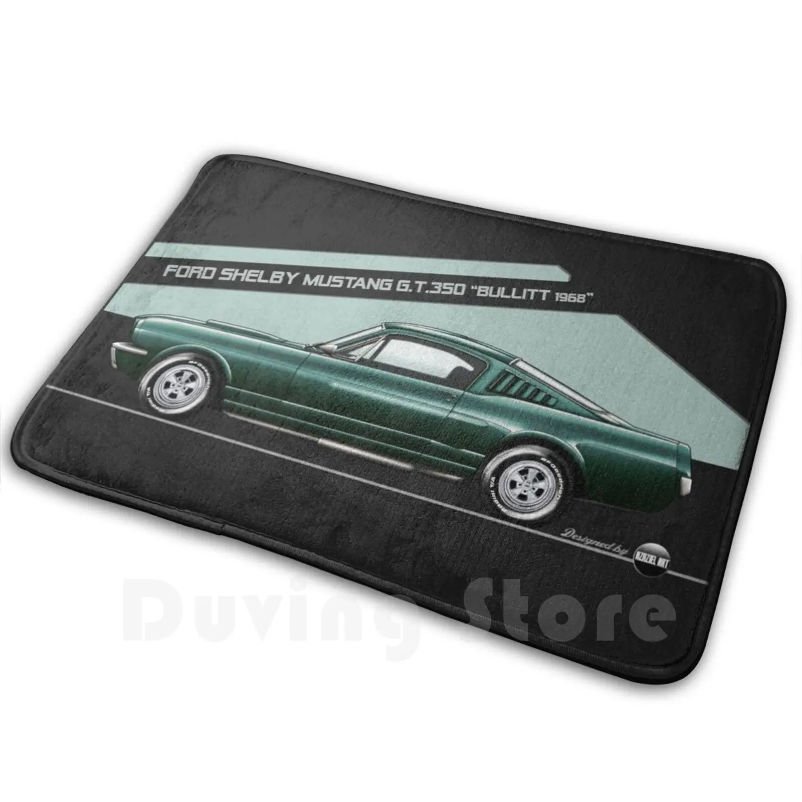Gt350 Steve Mc Queen Bullitt - Ivy Green Carpet Mat Cuscino Morbido Antiscivolo Azaziel Car Cars Bullitt Car Drawing Auto