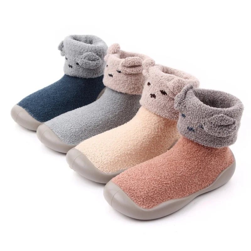 

Autumn Winter Baby Girls Boy First Walker Soft Solid Color Breathable Bottom Walking Casual Shoes