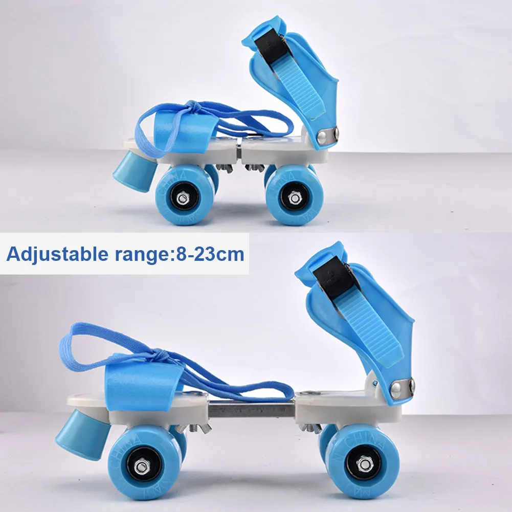 

Girl Boy Skate Shoes Kids Portable Four Wheel Outdoor Roller Double Row Gift Wear Resistant Adjustable Children Non Slip ABS