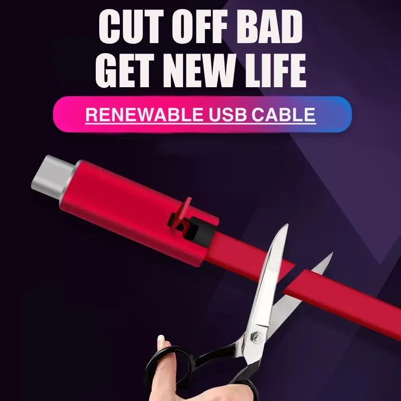 Режущий быстро Восстанавливающий зарядный кабель usb-кабель типа C зарядное