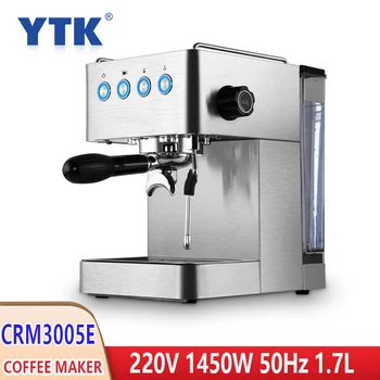 

220V 1.7L Stainless Steel Body Full Semi-automatic Espresso Machine High Pressure Steam Milk Frother Machine