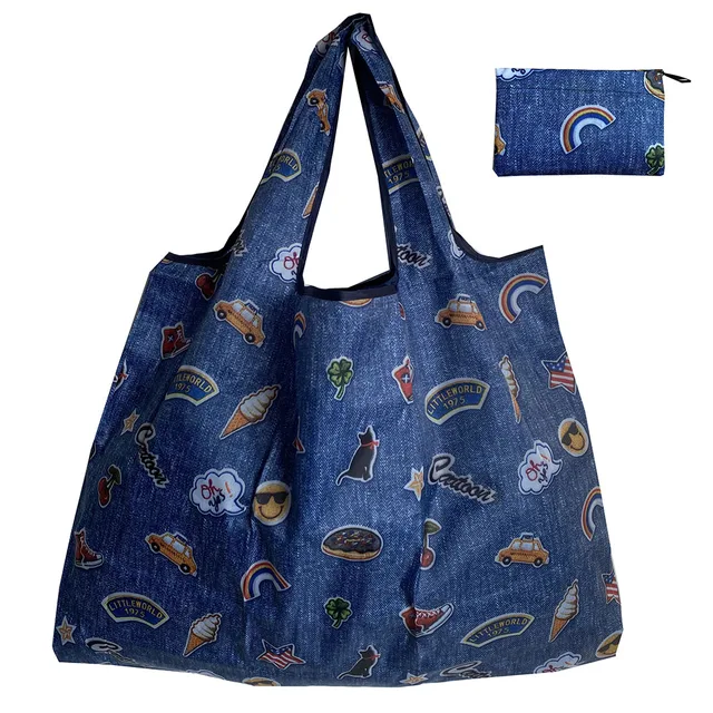 Large Reusable Grocery Store Green Shopping Bag 50 Pound Handbag Foldable Ladies Shoulder Bag Washable Handbag 2021 107