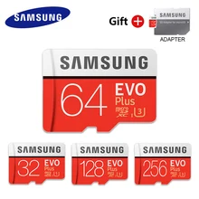 SAMSUNG Micro SD карты памяти EVO+ 128 Гб 64 Гб оперативной памяти, 32 Гб встроенной памяти, 95 МБ/с. 100 МБ/с. C10 SDHC/SDXC U1 U3 TF Card 64 г 32 г карты