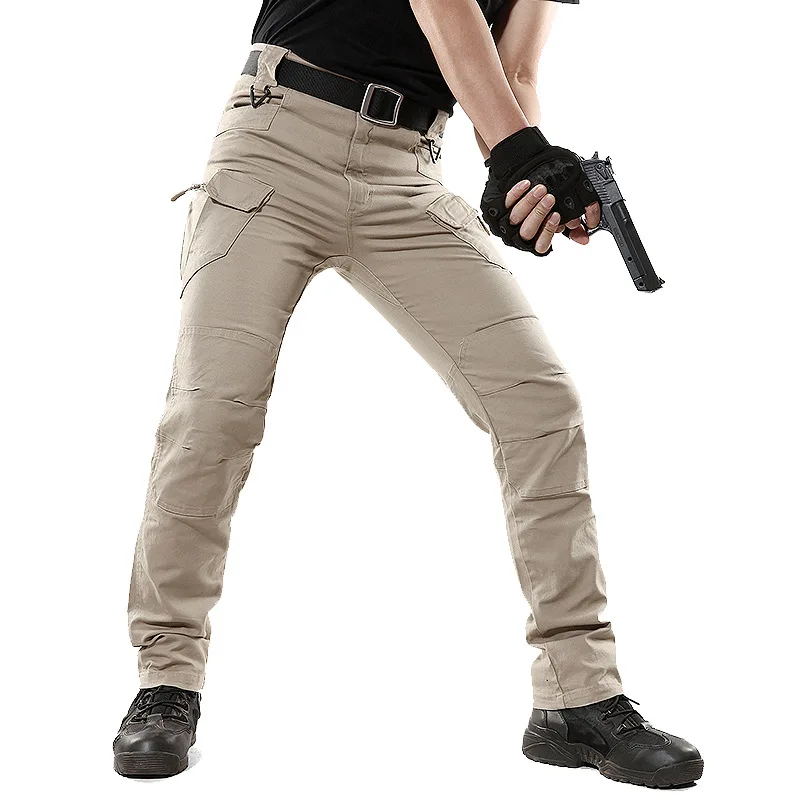 Американские армейские городские тактические брюки, военная одежда, мужские повседневные брюки-карго SWAT, военные брюки, мужские брюки с несколькими карманами - Цвет: 7-KHAKI