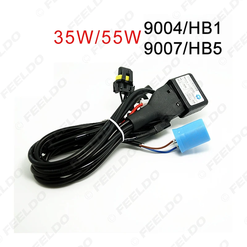 FEELDO 1 шт. автомобиль 12 в 35 Вт 55 Вт 9004/HB1/9007/HB5 Hi/Lo луч Биксеноновые Реле Жгут для авто HID конверсионный комплект проводки