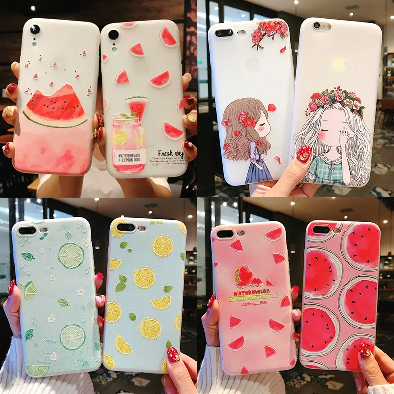 

MOXOM Fruit Silicon Phone Case For iPhone 7 8 Plus XS Max XR Rose Floral Cases For iPhone X 8 7 6 6S Plus 5 SE Soft TPU Cover