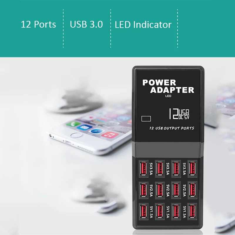 Asunflower 12 портов usb-хаб 3,0 многопортовый USB зарядное устройство концентратор зарядная станция Док-станция для Ipad Pro samsung S9 S10+ несколько устройств