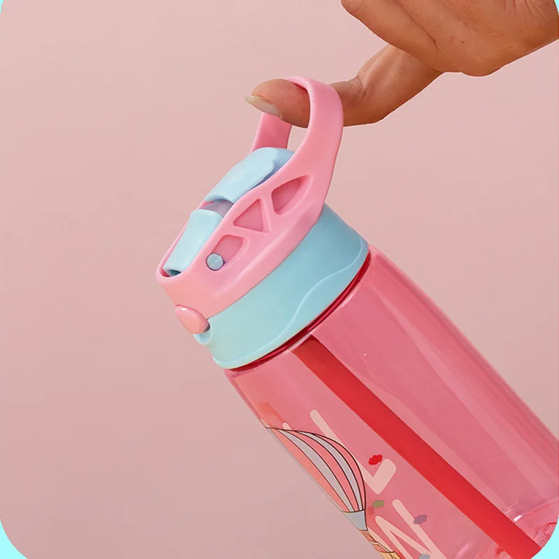 Drinking Cup Water Cup Water Bottle 480ML Leakproof Children's Straw Cup Cartoon Plastic Kids Water Sippy Cup Outdoor Portable Baby Water Bottle School Kids Kettle
