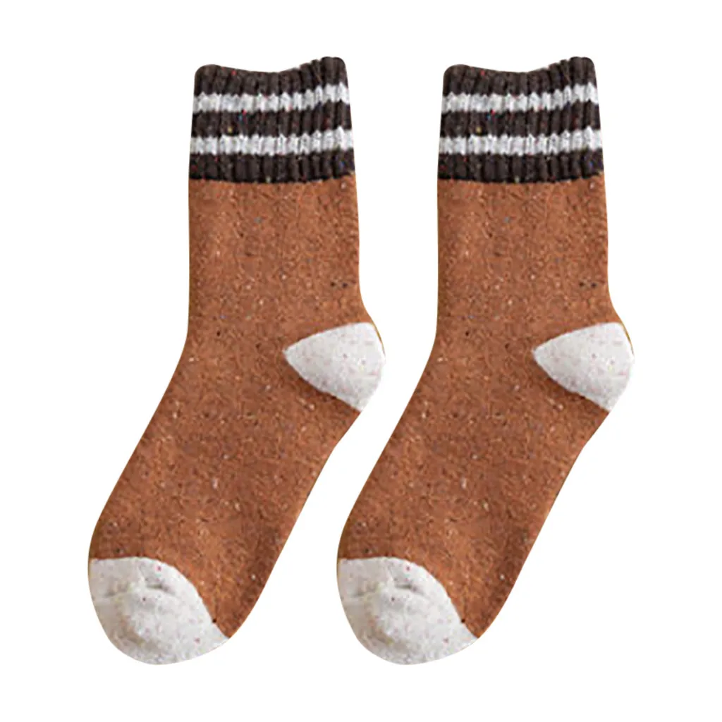 Толстые зимние носки в стиле ретро; женские хлопковые носки в стиле пэчворк; d91125