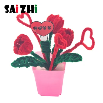 

Saizhi DIY Hand Twisted Bar Hair Root Small Flower Pot Plant Kindergarten Children Diy Manual Creative Potted Plant Kids Toys