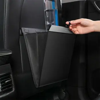 

Leather Garbage Bin Can Waterproof Auto Garbage Bin Car Back High Quality