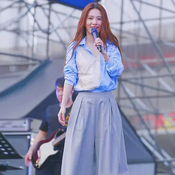 

Europe Patchwork Women Blouse Fashion New 2020 Spring Elegant Full Sleeve Lace Single Breast Casual Loose Pleated Shirt ZLL4631