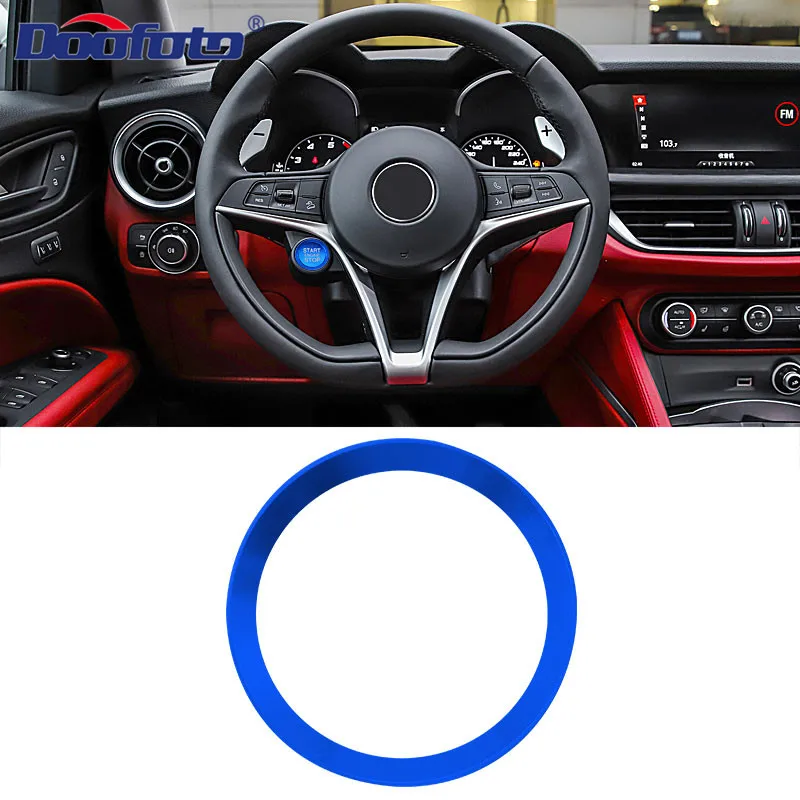 Blue Ring Чехол для двигателя Doofoto для Alfa Romeo 159 Giulietta 147 Mito 156 Giulia GT Stelvio Brera Start Stop аксессуары для укладки - Цвет: Blue Ring