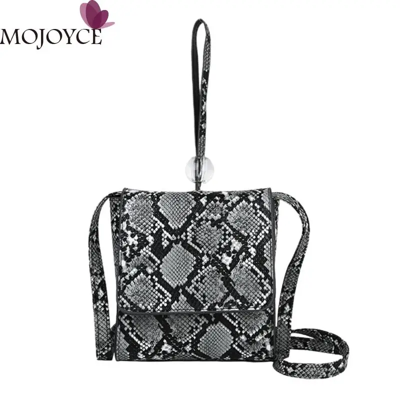 

Fashion Serpentine Shoulder Handbag Female Snake Print PU Leather Casual Crossbody Bags Women Messenger Top-handle Bags