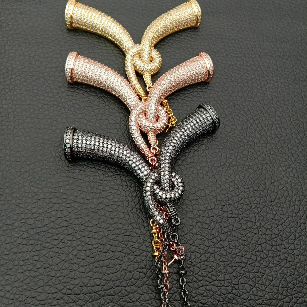 

55x90mm golden plated multi color Cubic Zirconia micro pave connector /pendant