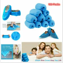 100 шт чехлы для обуви пластиковые одноразовые бахилы Overshoes медицинские водонепроницаемые чехлы для обуви ковер очистка галоши защитная