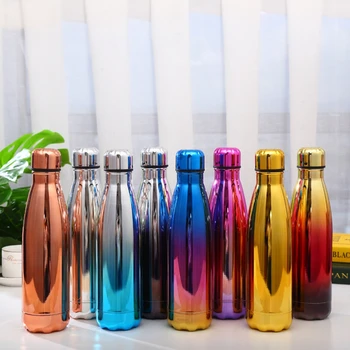 

500ML Electroplating gradient 304 stainless steel high temperature convenient Acqua per Lo double layer sports bottle