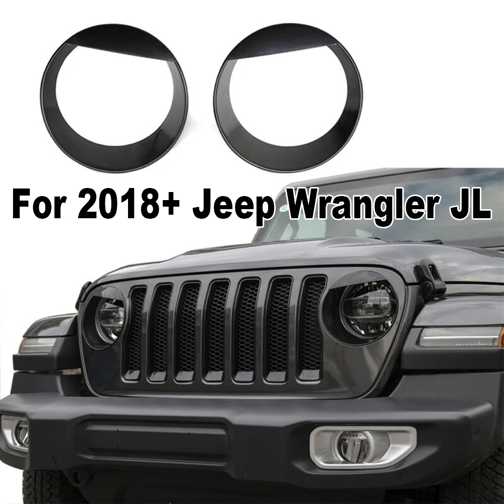 Для+ Jeep Wrangler JL черная крышка фары передняя лампа декоративная отделка