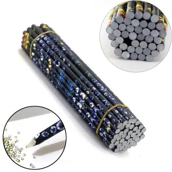 

10Pcs Rhinestone Picker Wax Pencil Nail Crayons Point Art Dotting Paste Stick Pen