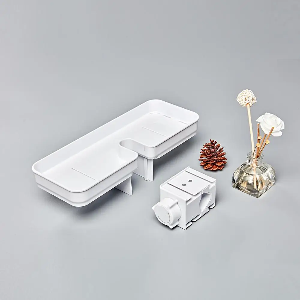 Белый Xiaomi Mijia Dabai портативная душевая стойка для хранения полотенец Подвесная Полка вешалка для хранения DIY организация с крюком - Цвет: Белый
