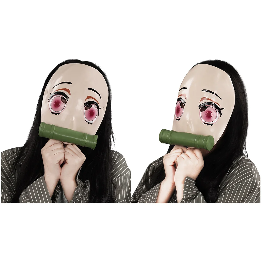 Anime Demon Slayer Kamado Nezuko Mask Cosplay Latex Masks Helmet