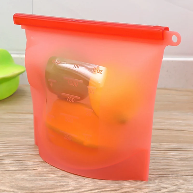 1000 мл силиконовый мешок многоразовый силиконовый мешок для еды Zero отходов Ziplock мешок для хранения еды холодильник свежие сумки Organiz
