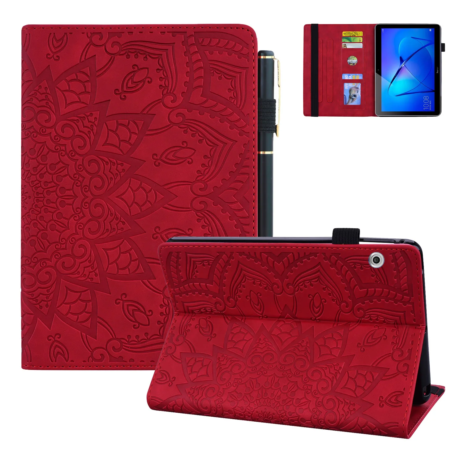 Чехол для планшета с цветами Huawei MediaPad T3 10 9 6 AGS W09/L09/L03 Folio Book кожаный чехол