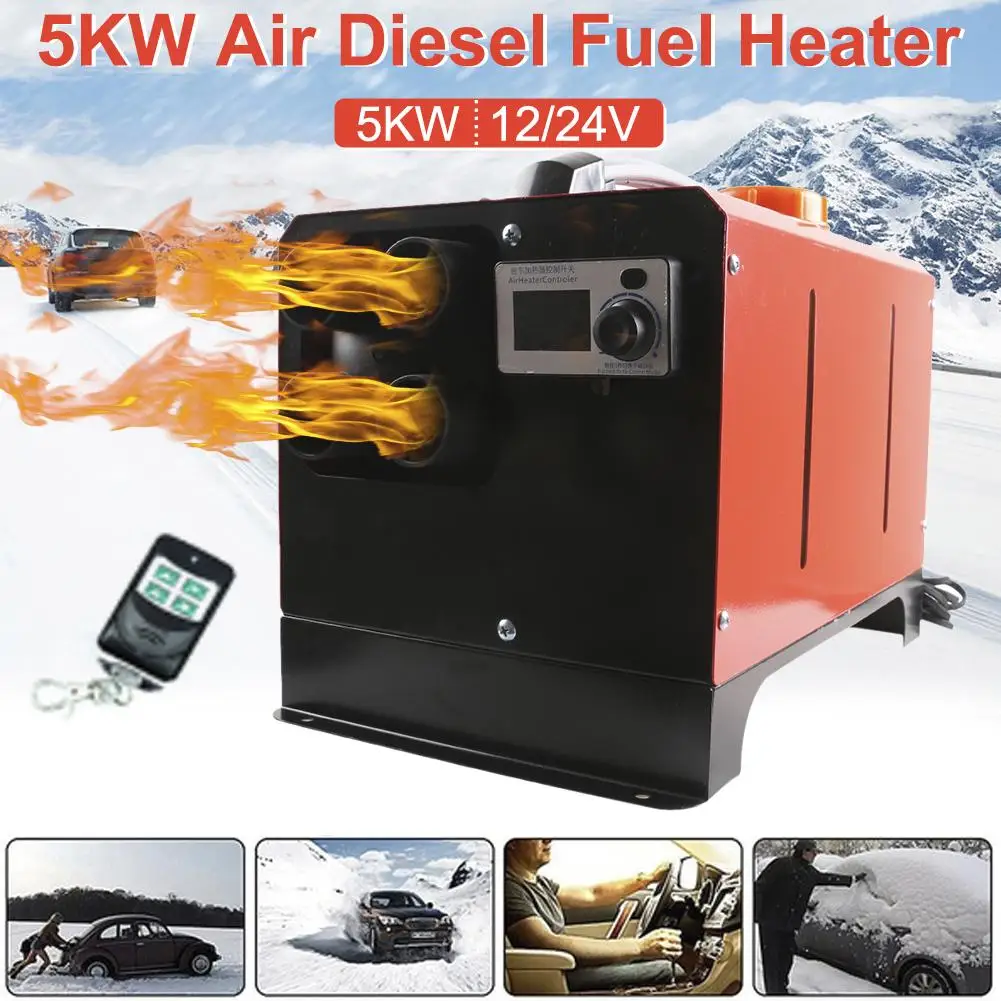 

12V 24V 5KW Parking Air Heater Fuel Oil Heating Machine Adjustable 4 Hole Car Fuel Heater For Trucks Buses Boats