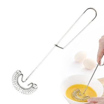 

Stainless Steel Spring Egg Stirrer Beater Baking Pastry Tools Coil Whisk Milk Blender For Blending Whisking Beating & Stirring