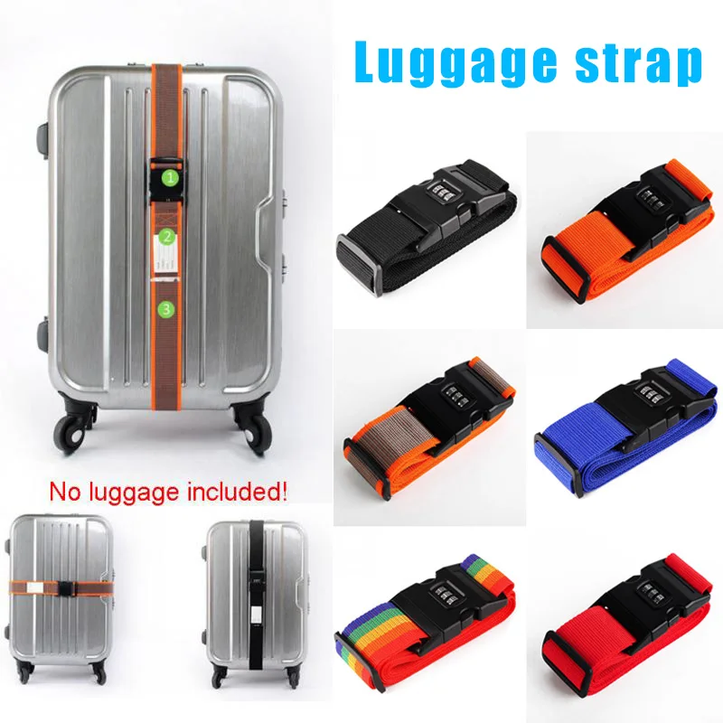

Newly 3 Pcs Suitcase Straps Travelling Backpack Bag Luggage Adjustable Safe Belt with Buckle SD669