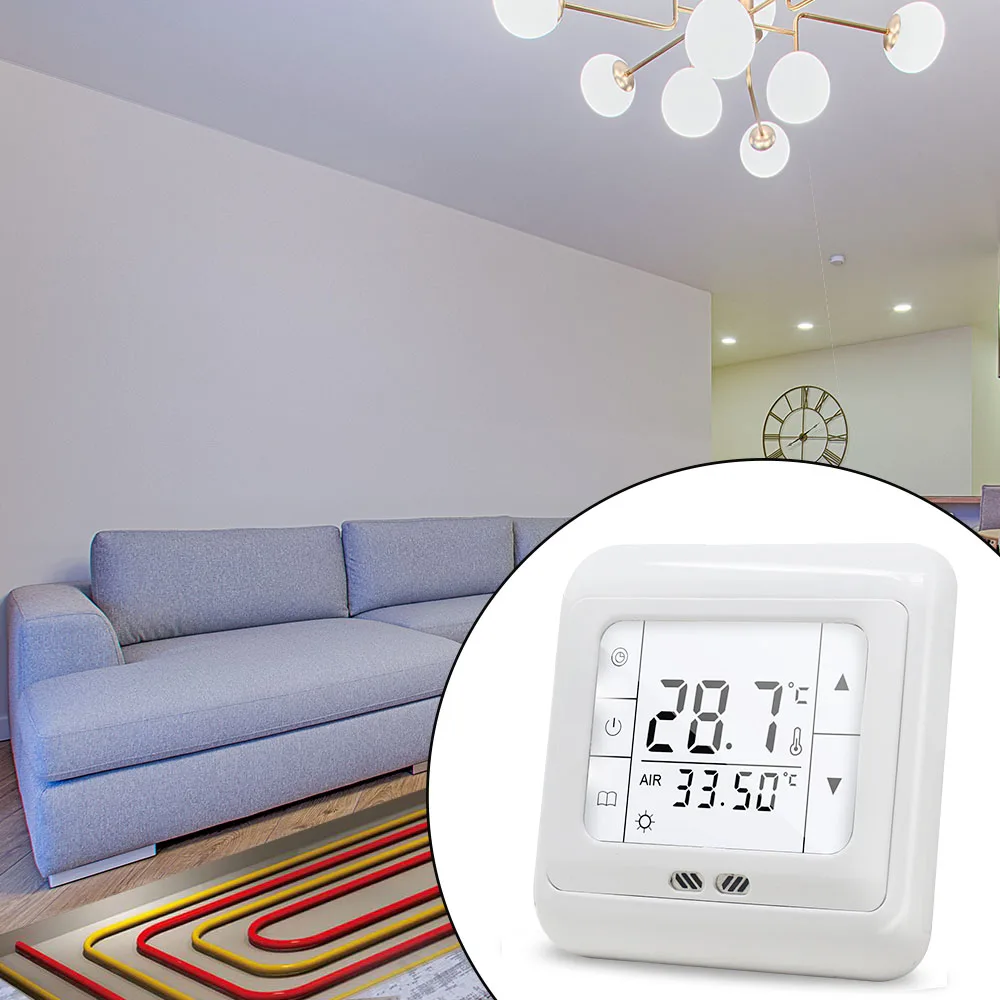 Digital Touch Screen Heating Thermostat Floor Heating Temperature  Controller Auto Controller with White Backlight - AliExpress