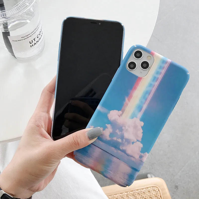 Чехол для телефона с радужным облаком и пейзажем iPhone XR X 11 Pro XS MAX 6 6S 7 8 Plus SE2020