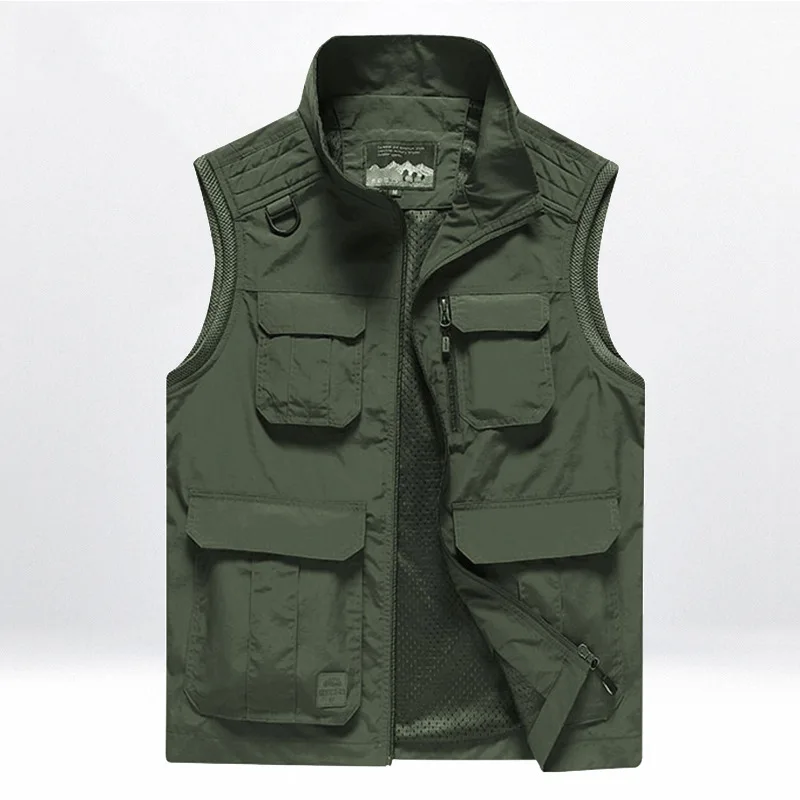 Customizable Men Outdoor Casual Quick-Dry Waistcoat Photography Reporter Vest Multi-pockets Vest 1909
