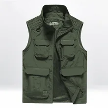 Customizable Men Outdoor Casual Quick-Dry Waistcoat Photography Reporter Vest Multi-pockets Vest 1909