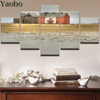 

Modular Diamond Painting 5 Pieces House Landscape Paintings mosaic diamond Embroidery sale Home Decor full square/round