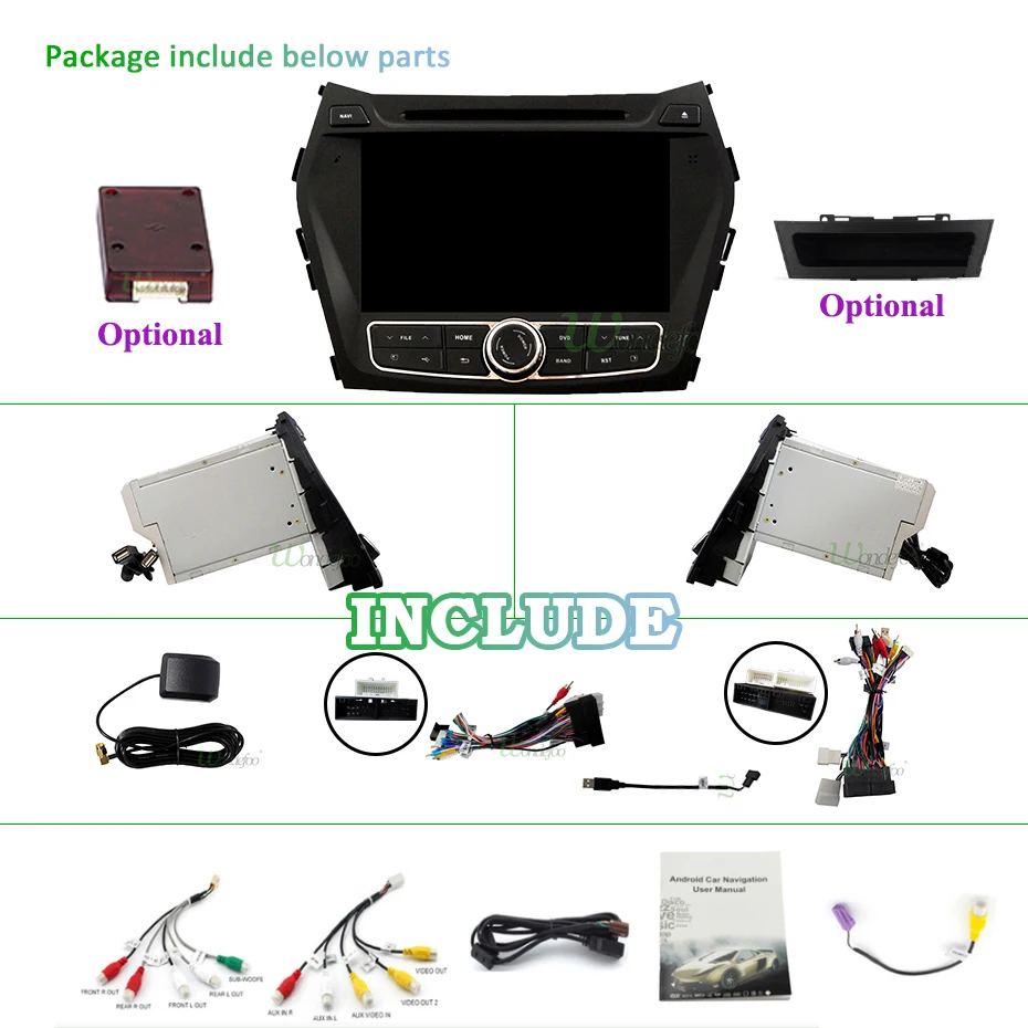 Discount 4G+64G 8 CORE 2 Din android 9.0 car dvd player GPS for Hyundai IX45 Santa fe 2013 2014 car radio Multiemdia obd2 dvr DAB IPS DSP 5