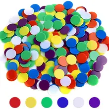 500 piezas contadores contando Chips de marcadores de colores mezclados para Fichas de Bingo fichas de juego contienen blanco azul verde amarillo