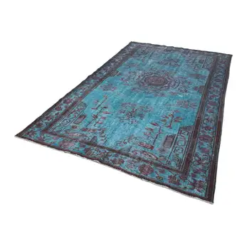 

197x321 Cm Blue Handmade Over Dyed Rug-6x10 Ft