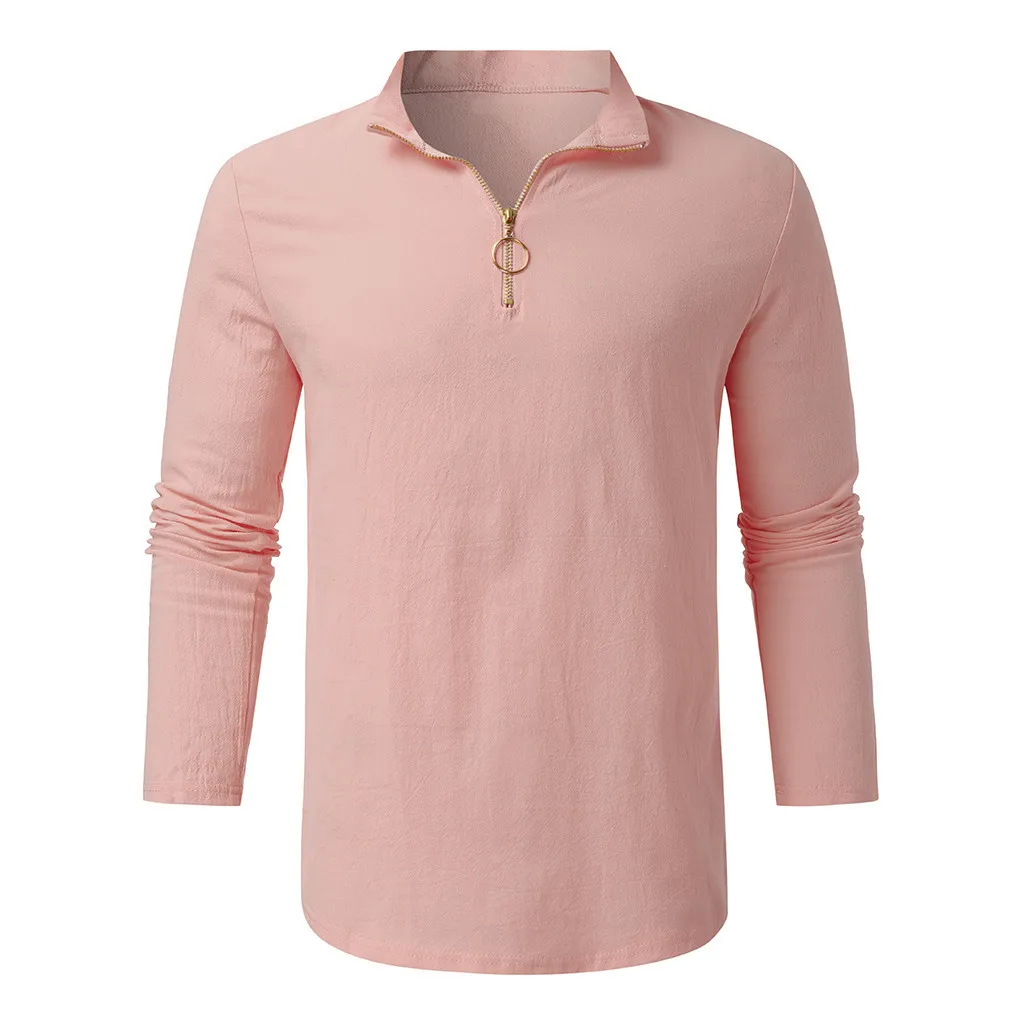 Feitong camisa masculina, мужская рубашка, длинный рукав, однотонный, простой, на пуговицах, кардиган на молнии, повседневная, уличная, тонкая, облегающая, черная рубашка
