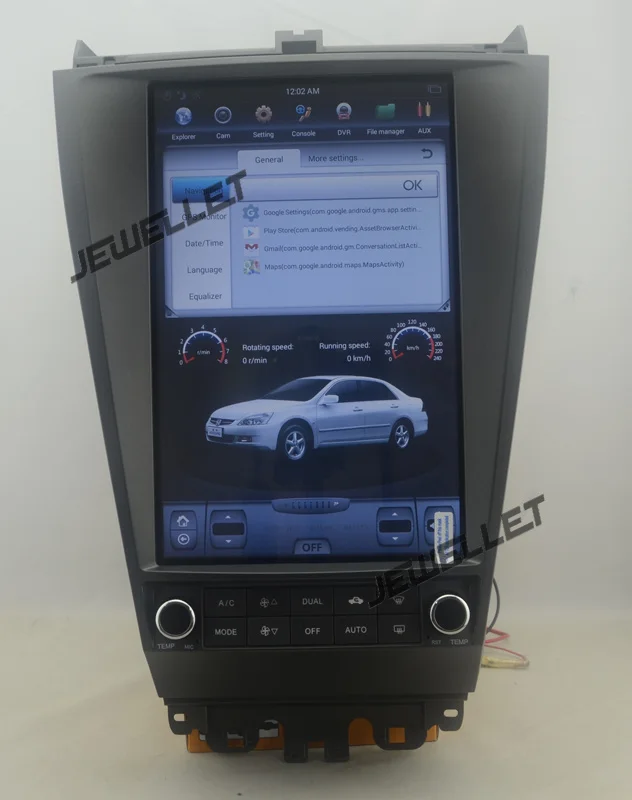 12," tesla стиль вертикальный экран android 9,0 шесть ядер автомобиля gps Радио Навигация для Honda Accord 2003-2007