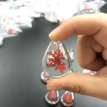 

100pcs Natural dried flower Crystal Vials pendant with screw cap perfume vial bottle fashion necklace pendant name on rice art