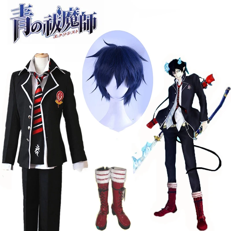 Fantasia De Cosplay Azul Do Anime Ao No Exorcist, Traje Masculino