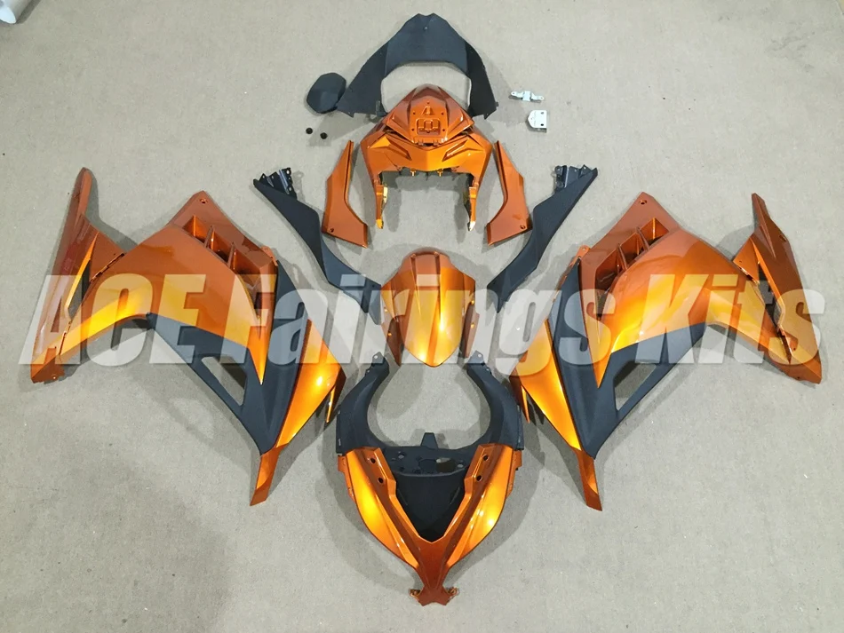 ABS обтекатель комплект для Kawasaki Ninja300 EX300 300R 2013 13 14 15 16 17 Обтекатели набор(литья под давлением) оранжевый