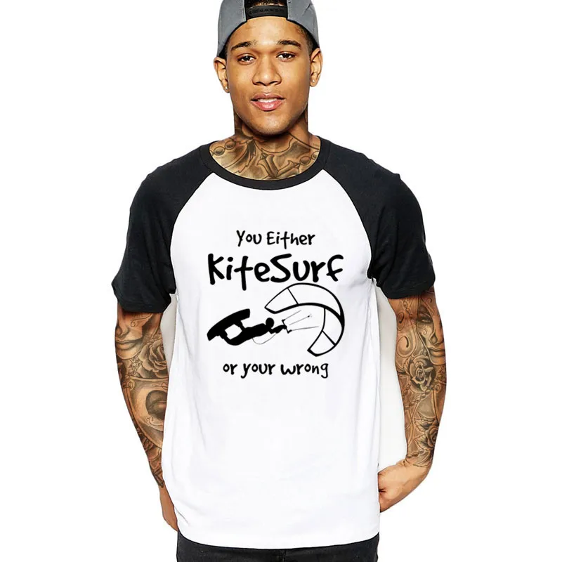 

Streetwear Kiteboarding You Either Kitesurf Or Your Wrong Men funny tshirt Kitesurfing game sport t shirt male top black t-shirt