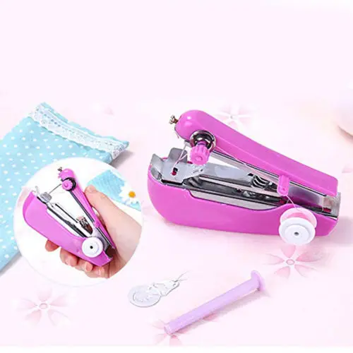 

Home & Travel Use Portable Travel Mini Handheld Sewing Machine Stitch Clothes Sew Needlework Multi-Functional Tools