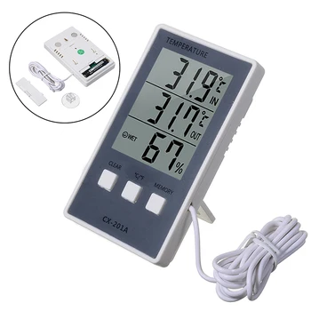 

Two Colors 98 * 58 * 14mm White&Gray LCD Display Digital Large Indoor Outdoor Temp Humidity Meter Temperature Instruments 1 pc