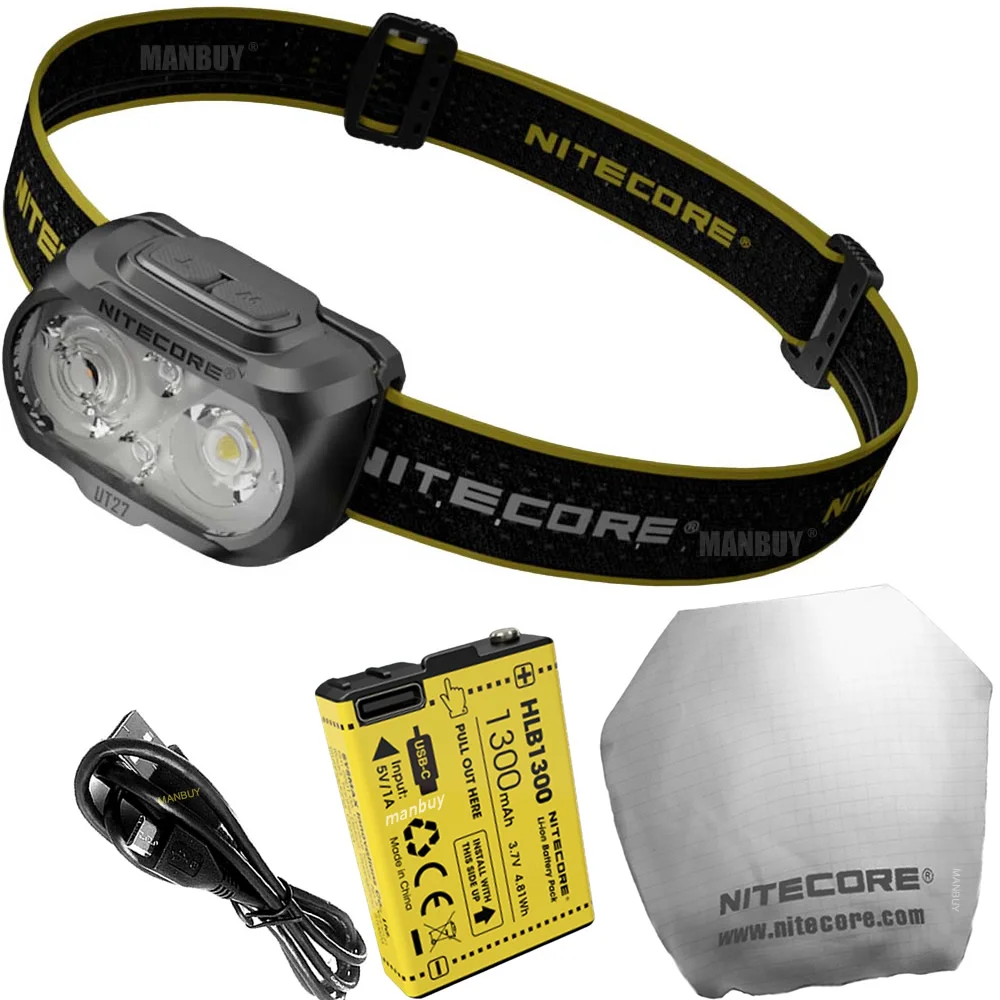

Nitecore UT27 Dual Beam Fusion Elite 520 Lumens CREE XP-G3 S3 LED White +Red Light Running Headlamp + USB-C Rechargeable Battery