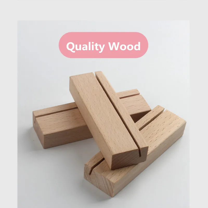 Small Wood Place Card Holders Table Number Sign Holders Stands  Paper Cards Holder Base Wedding Reception Party Decoration