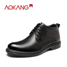 AOKANG/ г., мужские зимние ботинки из натуральной кожи мужские ботинки в деловом стиле, деловая защитная обувь повседневная мужская обувь с высоким берцем botas hombre