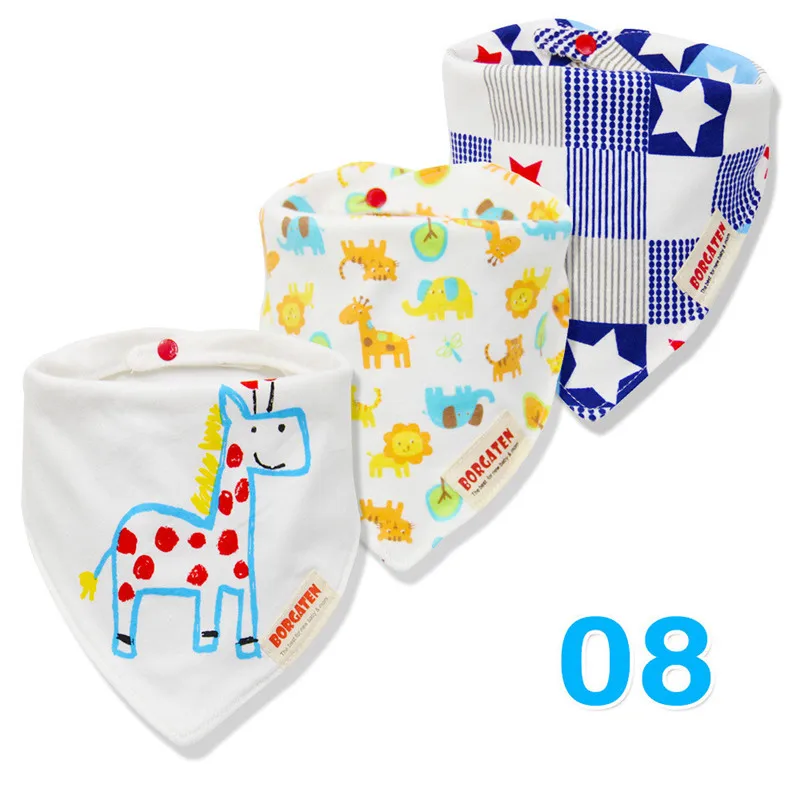 39 3pcs Organic Cotton Baby Scarf Muslin Burp Cloth Bandana Bibs Newborn Baby Boy Infant Girl Toddler Winter Scarf Waterproof Bib - Цвет: 39
